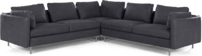 An Image of Vento 5 Seater Corner Sofa, Grey Leather