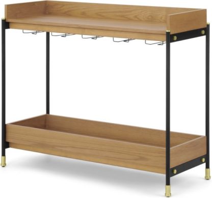 An Image of Pledger Console Bar, Black and Oak