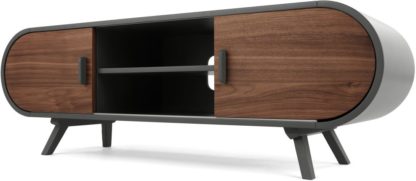 aeaf32d63271c4a10ae06ded2d2e8b805a8e139a949ab3d79112d7267543d476.jpg An Image of Fonteyn TV Stand, walnut and grey