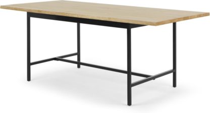 An Image of Aphra 8 Seat Dining Table, Light Mango Wood and Black