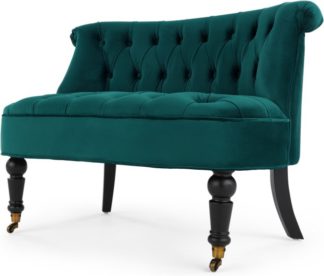 An Image of Bouji Love Seat, Seafoam Blue Velvet