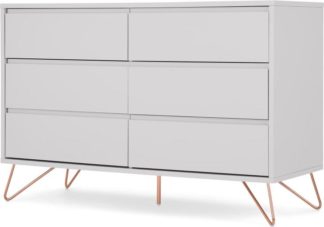An Image of Elona 120cm Compact Wide Chest, Light Grey & Copper Legs