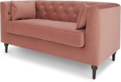 An Image of Flynn 2 Seater Sofa, Blush Pink Velvet