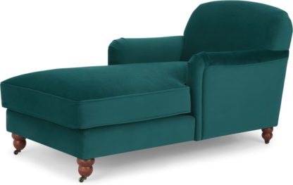 An Image of Orson Chaise Longue, Velvet Seafoam Blue