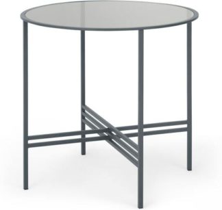 An Image of MADE Essentials Poppy 4 Seat Round Dining Table, Metal and Smoked Glass