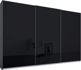 An Image of Malix 3 door 270cm Sliding Wardrobe, Graphite Grey frame,Basalt Grey Glass doors, Standard Interior