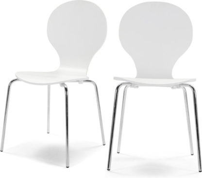 b612c3a58c024abb24148e3da2249f08235fbd5a4a9aaede3732fb3546f37035.jpg An Image of Set of 2 Kitsch Dining Chairs, White