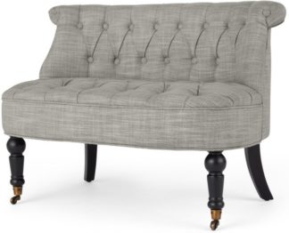 An Image of Bouji Love Seat, Grey Linen Mix