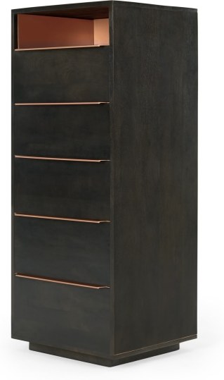 An Image of Anderson Tall Chest of Drawers, Mocha & Copper