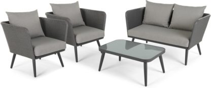 An Image of Sonora 4 Piece Lounge Set, Tonal Grey