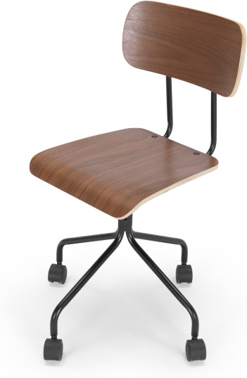 An Image of Haywood Swivel Office Chair, Walnut and Black