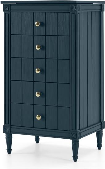 An Image of Bourbon Vintage Vanity Chest of Drawers, Dark Blue
