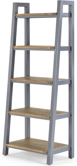 An Image of Iona Shelving Unit, Solid Pine and Pebble Grey