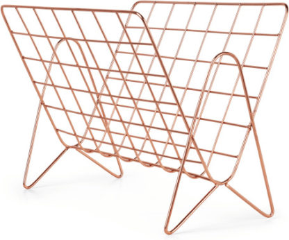 ba472eb708acdc6e4fa2efa8bf1c8642bb4fb6db7492c4bd9181014c7f344535.jpg An Image of Bendt Wire Magazine Rack, Copper