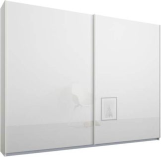 An Image of Malix 2 door 225cm Sliding Wardrobe, White frame,White Glass doors , Classic Interior