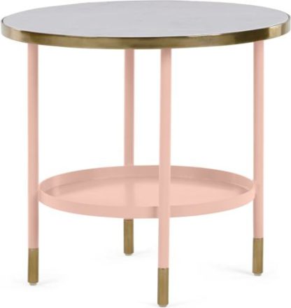 An Image of Fox Side table, Pink and Marble