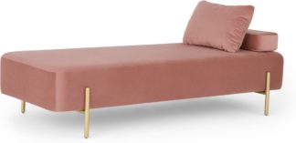 An Image of Asare Day Bed, Blush Pink Velvet and Brass
