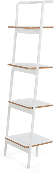 bcff993c45b6cc61d1340143ba7492dfd6a731ad453abe91c2d661e9d4f3cc6a.jpg An Image of MADE Essentials Mino Leaning Shelves, White