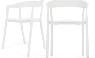 An Image of Set of 2 Elsie Stackable Dining Chairs, White