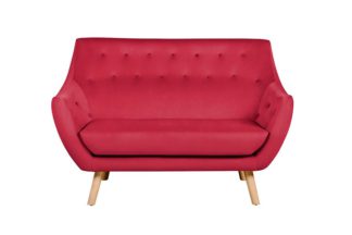 An Image of Poet Sofa, Luxor Cranberry Single Tone