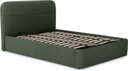 An Image of Baya King Size Bed with Ottoman Storage, Woodland Green