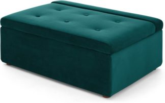 An Image of Ilma Ottoman Single Sofa Bed, Seafoam Blue Velvet