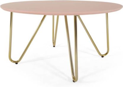 An Image of Eibar Coffee Table, Pink and Brass