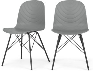 An Image of Set of 2 Mavis Dining Chairs, Grey and Black