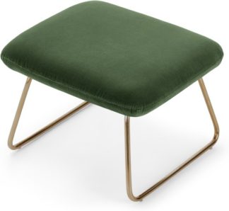 An Image of Frame Footstool, Grass Cotton Velvet