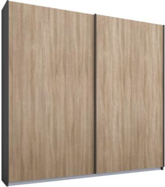 An Image of Malix 2 door 181cm Sliding Wardrobe, Graphite Grey frame,Oak doors , Classic Interior