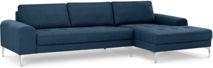 An Image of Vittorio Right Hand Facing Chaise End Corner Sofa, Scuba Blue