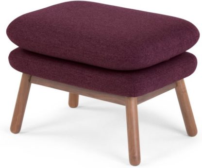An Image of Oslo Footstool, Malbec with Dark Stained Oak Legs