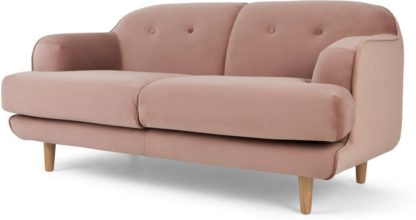 An Image of Gracie 2 Seater Sofa, Vintage Pink Velvet
