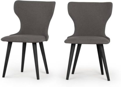 An Image of Set of 2 Bjorg Dining Chairs, Manhattan Grey and Black