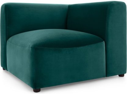 An Image of Juno Modular Corner End Seat, Seafoam Blue Velvet