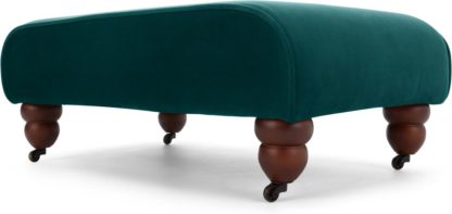 An Image of Orson Footstool, Seafoam Blue Velvet