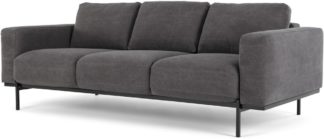 An Image of Jarrod 3 Seater Sofa, Washed Dark Grey Cotton