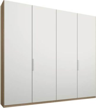 An Image of Caren 4 door 200cm Hinged Wardrobe, Oak Frame, Matt White Doors, Premium Interior