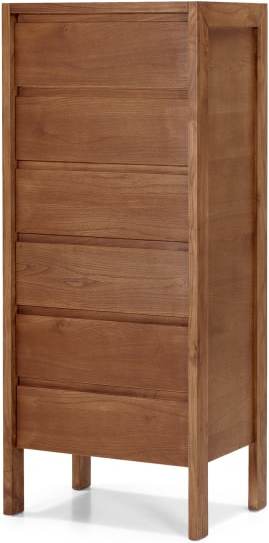 An Image of Ledger tallboy chest of drawers, dark stain ash