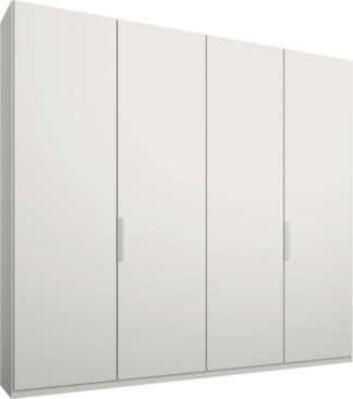 An Image of Caren 4 door 200cm Hinged Wardrobe, White Frame, Matt White Doors, Classic Interior