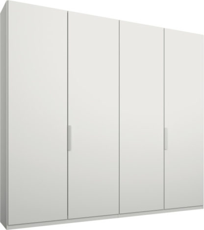 An Image of Caren 4 door 200cm Hinged Wardrobe, White Frame, Matt White Doors, Premium Interior