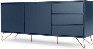 An Image of Elona sideboard, dark blue and copper
