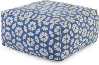 An Image of Trio Bean Bag Pouffe, Blue & Grey