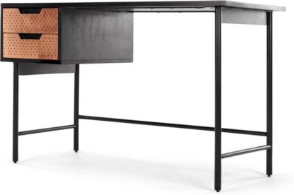 An Image of Franklin Desk, Black Stained Mango Wood and Copper