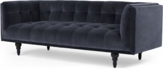 An Image of Connor 3 Seater Sofa, Navy Cotton Velvet