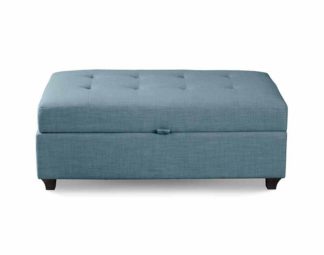 An Image of Leon Upholstered Ottoman - Wedgewood