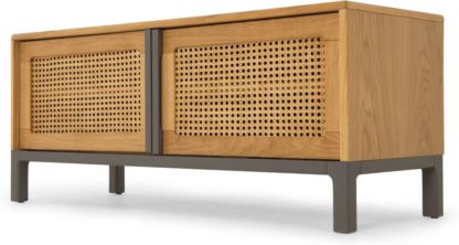 ccffdd2845f8e6af5693863ed9ccfa96be784b05a6f866040d44abd3233c4176.jpg An Image of Reema Media Unit, Oak and Grey