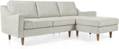 An Image of Dallas Right Hand Facing Chaise End Corner Sofa, Grey Basketweave