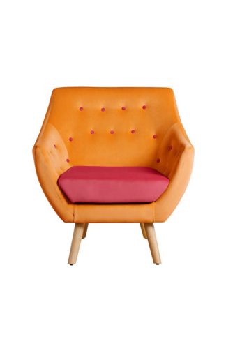 An Image of Poet Armchair, Luxor Orange Two Tones