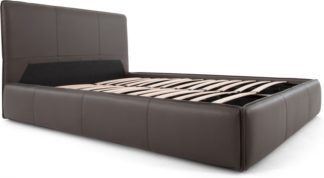An Image of Vinden King Size Bed with Storage, Grey Leather